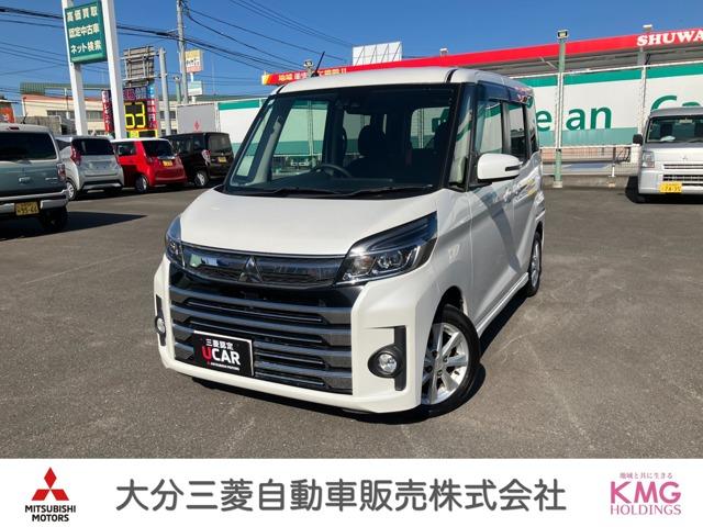 ｅＫスペースカスタム(三菱) カスタムＧ　セーフティパッケージ　ナビ・リヤビューモニター付きルームミラー　ｅ−アシスト　フロントカメラ　バックカメラ　シートヒーター　両側スライド片側電動ドア　スマートキー　Ａストップ　オートエアコン　アルミホイール　ベンチシート 中古車画像