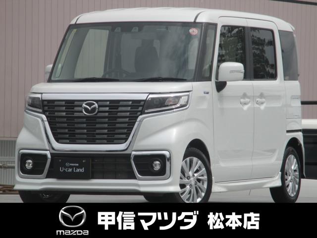 マツダ フレアワゴンカスタムスタイル ６６０　カスタムスタイル　ハイブリッド　ＸＧ　ワンオーナー　禁煙車　前後２カメラタイプドライブレコーダー　片側電動スライドドア　インダッシュメモリーナビ　バックカメラ　衝突軽減ブレーキ　車線逸脱警報システム　横滑り防止機能　アイドリングストップ