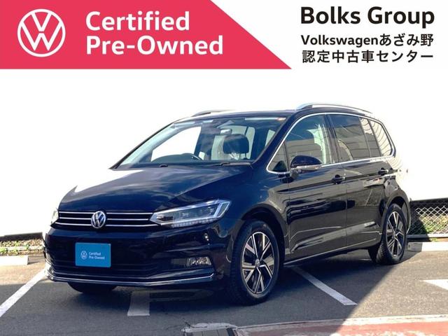 ゴルフトゥーラン(フォルクスワーゲン) ＴＳＩ　ハイライン　テクノロジーパッケージ　認定中古車　パノラマスライディングルーフ　アダプティブクルーズコントロール　レーンチェンジアシスト　駐車アシスト　電動バックゲート　シートヒーター　ＬＥＤライト　純正ナビＴＶ 中古車画像