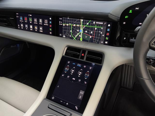 タイカン タイカン ターボS カーマインレッド/クレヨン EV 右H ダイナミックシャシー コントロール セラミックコンポジット ブレーキ(PCCB) ブラック ペイント仕上げ 4ゾーン オート クライメート コントロール(12枚目)