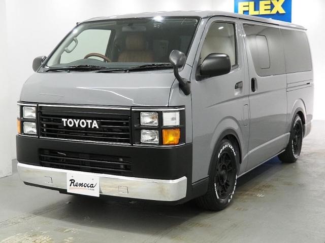 ハイエースバン ロングスーパーGL トヨタ ハイエースバン リノカ コーストライン クラシックカスタム オールペイント 前後メッキラッピング BJメキシカン ホワイトリボンタイヤ クラシックシートカバー 茶木目インテリアパネル ETC(4枚目)