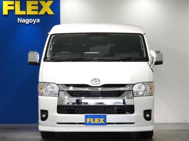 ハイエースワゴン GL ロング ファインテックツアラー ファインテックツアラー 両側パワースライドドア ローダウン FLEXオリジナルカスタムパーツ スポイラー オーバーフェンダー アルミホイール テールランプ シートカバー インテリアパネル アルパイン(2枚目)