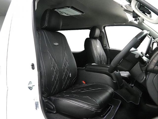 ハイエースワゴン GL ロング ファインテックツアラー ファインテックツアラー 両側パワースライドドア ローダウン FLEXオリジナルカスタムパーツ スポイラー オーバーフェンダー アルミホイール テールランプ シートカバー インテリアパネル アルパイン(12枚目)