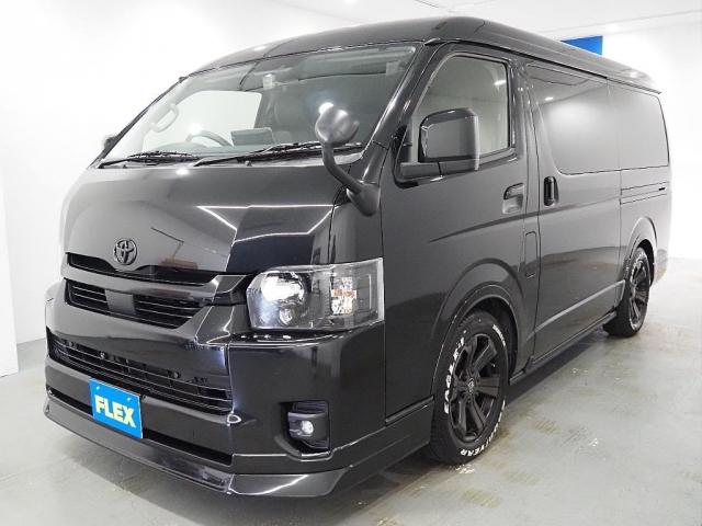 ハイエースワゴン ＧＬ　ハイエース　ワゴン　フルフラットシート　セカンドシート３人掛け　ＢＬＡＣＫＥＤＩＴＩＯＮ　ローダウン　オリジナルホイール　オーバーフェンダー　煌ＬＥＤテールランプ　大画面ナビアルパイン　フリップモニタ（4枚目）