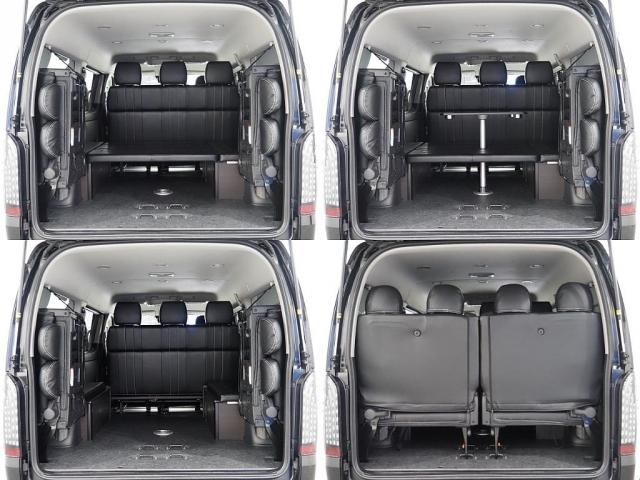 ハイエースワゴン ＧＬ　ハイエース　ワゴン　フルフラットシート　セカンドシート３人掛け　ＢＬＡＣＫＥＤＩＴＩＯＮ　ローダウン　オリジナルホイール　オーバーフェンダー　煌ＬＥＤテールランプ　大画面ナビアルパイン　フリップモニタ（19枚目）