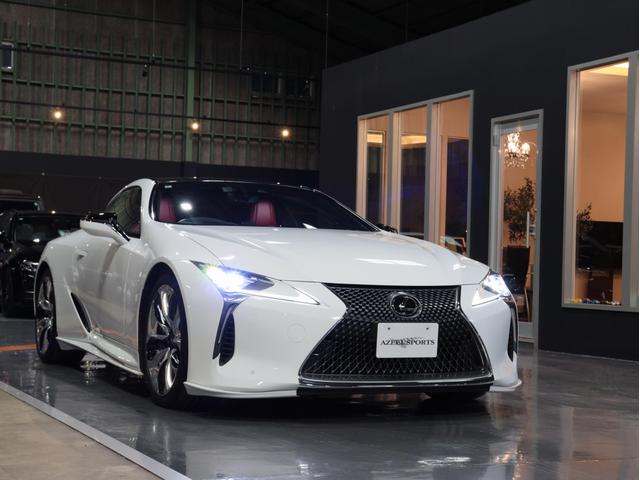 LC LC500 Sパッケージ 無鈑金 TRDエアロ ダークローズアルカンタラコンビシート 純正21AW カーボンルーフ 3眼LED 純正ナビ/地デジ/BT/Bカメラ/パークセンサー スマートキー V8 477馬力 車庫保管 禁煙(9枚目)