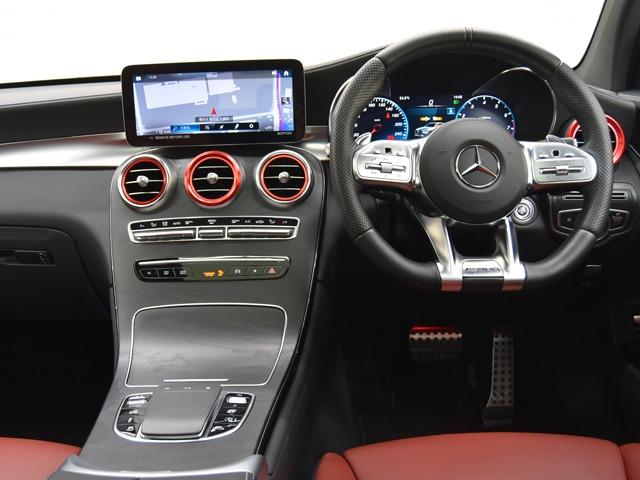 ＧＬＣ ＧＬＣ４３　４マチッククーペ　レザーエクスクルーシブＰＫＧ　ガラスＳＲ　赤黒革　前後シートＨ　ヘッドアップＤ　エアバランスＰＫＧ　ＡＭＧ２０ｉｎＡＷ　ＡＭＧスタイリングＰＫＧ　３６０°カメラ　レーダーセーフティＰＫＧ　パワーテールゲート　メモリー付パワーシート（9枚目）