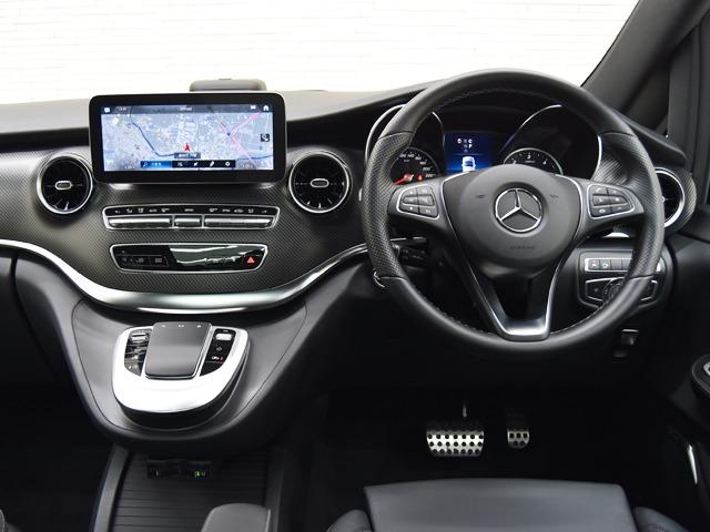 Vクラス V220d アバンギャルド ロング AMGライン OP223 EXCP パノラマSR AMG19inAW 黒革 ブルメスター 1/2列目シートH 2列目ベンチレーター レーダーセーフティPKG 360°カメラ メモリー付パワーシート ACC 禁煙(10枚目)