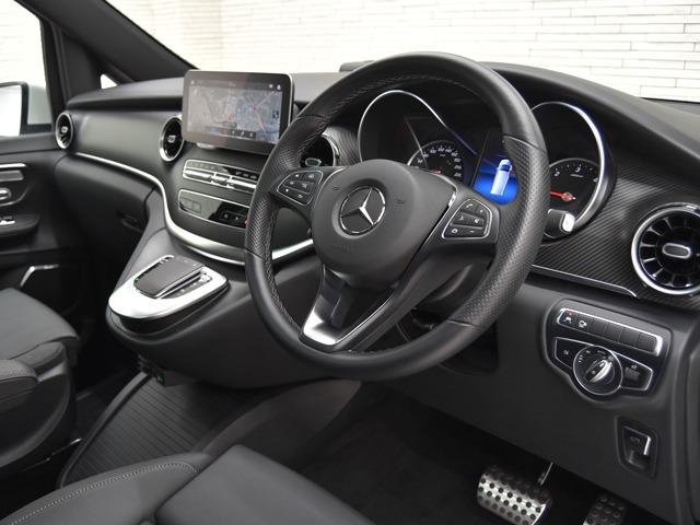 Vクラス V220d アバンギャルド ロング AMGライン OP223 EXCP パノラマSR AMG19inAW 黒革 ブルメスター 1/2列目シートH 2列目ベンチレーター レーダーセーフティPKG 360°カメラ メモリー付パワーシート ACC 禁煙(22枚目)