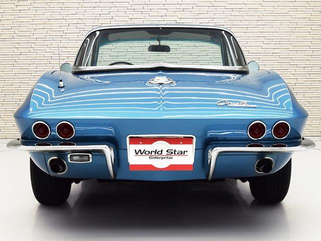 シボレーコルベット スティングレー C2 1965年モデル 15inAW マリーナブルーインテリア 白革 ホワイトレザールーフライニング ウッドステアリング シガーソケット 禁煙(5枚目)