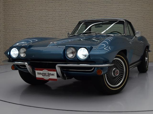 シボレーコルベット スティングレー C2 1965年モデル 15inAW マリーナブルーインテリア 白革 ホワイトレザールーフライニング ウッドステアリング シガーソケット 禁煙(6枚目)