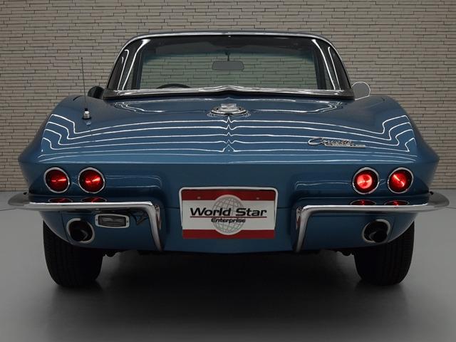 シボレーコルベット スティングレー C2 1965年モデル 15inAW マリーナブルーインテリア 白革 ホワイトレザールーフライニング ウッドステアリング シガーソケット 禁煙(11枚目)