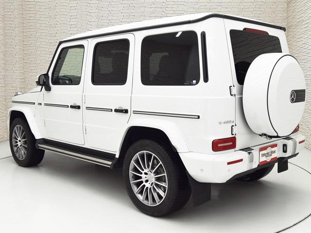 Ｇクラス Ｇ４００ｄ　ＡＭＧライン　マヌファクトゥーアプログラム　ＯＰ３２３　ラグジュアリーＰＫＧ　アダプティブダンピングシステム　ボディ同色スペアタイヤリング　白革　前後シートＨ　ガラスＳＲ　ＡＭＧ２０ｉｎＡＷ　レーダーセーフティＰＫＧ　３６０°カメラ　ＡＣＣ（2枚目）