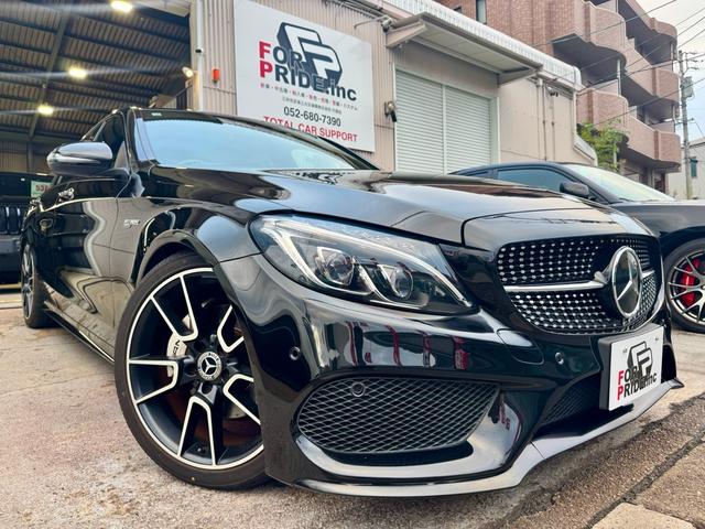 Cクラス C200アバンギャルド AMGライン C43ルック ローダウン 社外19AW シルバーキャリパー 純正ナビ&TV レザーシート シートヒーター クルコン ダイアモンドグリル BLUETOOTH スマートキー(2枚目)