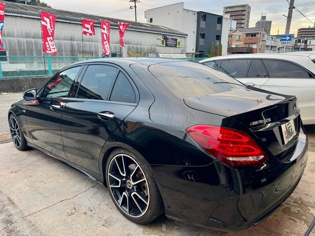 Cクラス C200アバンギャルド AMGライン C43ルック ローダウン 社外19AW シルバーキャリパー 純正ナビ&TV レザーシート シートヒーター クルコン ダイアモンドグリル BLUETOOTH スマートキー(7枚目)