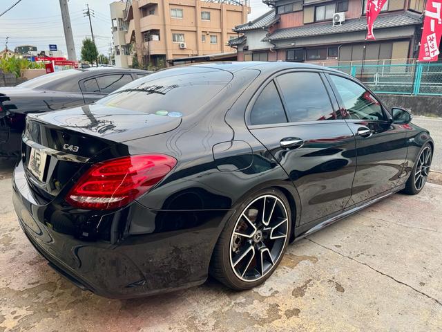 Cクラス C200アバンギャルド AMGライン C43ルック ローダウン 社外19AW シルバーキャリパー 純正ナビ&TV レザーシート シートヒーター クルコン ダイアモンドグリル BLUETOOTH スマートキー(8枚目)