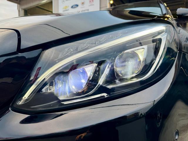 Cクラス C200アバンギャルド AMGライン C43ルック ローダウン 社外19AW シルバーキャリパー 純正ナビ&TV レザーシート シートヒーター クルコン ダイアモンドグリル BLUETOOTH スマートキー(11枚目)