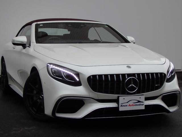 Sクラス S560 カブリオレ 弊社ユーザー様買取り車両 右H 純正パーツS63仕様 ダークレッドソフトトップ ベンガルレッドナッパレザー ダイヤモンドホワイト TVキャンセラー スワロフスキークリスタルPKG 純正20インチAW(2枚目)