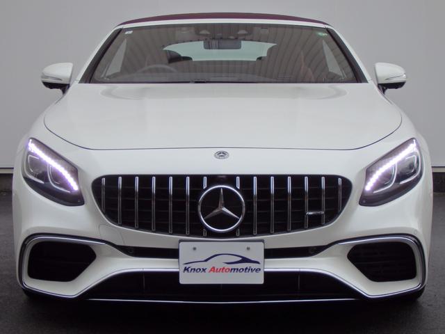 Sクラス S560 カブリオレ 弊社ユーザー様買取り車両 右H 純正パーツS63仕様 ダークレッドソフトトップ ベンガルレッドナッパレザー ダイヤモンドホワイト TVキャンセラー スワロフスキークリスタルPKG 純正20インチAW(4枚目)