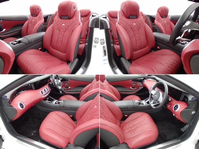 Sクラス S560 カブリオレ 弊社ユーザー様買取り車両 右H 純正パーツS63仕様 ダークレッドソフトトップ ベンガルレッドナッパレザー ダイヤモンドホワイト TVキャンセラー スワロフスキークリスタルPKG 純正20インチAW(5枚目)