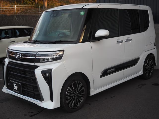 タント カスタムRS ターボ 両側電動ドア バックカメラ 衝突被害軽減システム 9インチナビ ハーフレザーシート コーナーセンサー スマートキー LEDヘッド ビルトインETC オートハイビーム 車線逸脱警報 オートライト(3枚目)