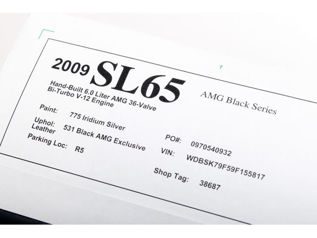 ＳＬ ＳＬ６５　ブラックシリーズ　世界限定３５０台　ＵＳバージョン（１７５台）　２０１１年／２９４８ｋｍ時に日本に輸入　国内３オーナー　ディーラー（ヤナセ）整備車両　ドアパネル以外すべてドライカーボン製ボディ　　コレクターズ・アイテム（73枚目）