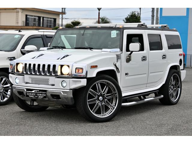 ハマーＨ２ ラグジュアリーパッケージ　２００５ｙモデル　サンルーフ　黒本革シート　ＡＳＡＮＴＩ２６インチホイール　フルセグＴＶナビ　社外マフラー　サイドステップ　メッキパーツ　ＥＴＣ１ナンバー５人乗り（2枚目）