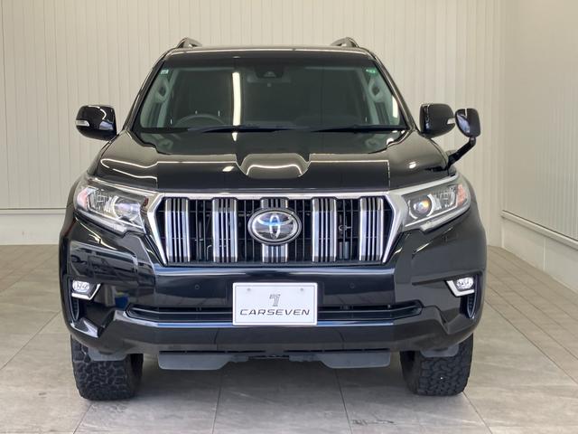 ランドクルーザープラド TX サンルーフ 7人乗り 黒内装 ガソリン 修復歴無し 12ヶ月点検整備・保証付き 純正7インチナビ 追従型クルコン バックカメラ Bluetooth 障害物センサー 社外17インチホイール A/Tタイヤ(2枚目)