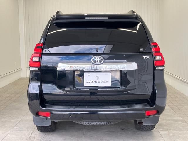 ランドクルーザープラド TX サンルーフ 7人乗り 黒内装 ガソリン 修復歴無し 12ヶ月点検整備・保証付き 純正7インチナビ 追従型クルコン バックカメラ Bluetooth 障害物センサー 社外17インチホイール A/Tタイヤ(5枚目)