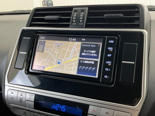 ランドクルーザープラド TX サンルーフ 7人乗り 黒内装 ガソリン 修復歴無し 12ヶ月点検整備・保証付き 純正7インチナビ 追従型クルコン バックカメラ Bluetooth 障害物センサー 社外17インチホイール A/Tタイヤ(24枚目)