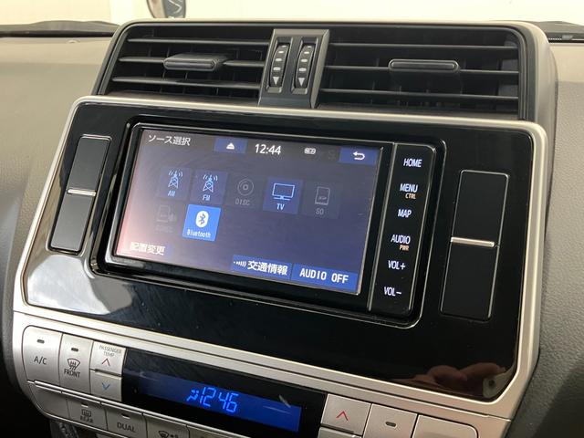 ランドクルーザープラド TX サンルーフ 7人乗り 黒内装 ガソリン 修復歴無し 12ヶ月点検整備・保証付き 純正7インチナビ 追従型クルコン バックカメラ Bluetooth 障害物センサー 社外17インチホイール A/Tタイヤ(27枚目)