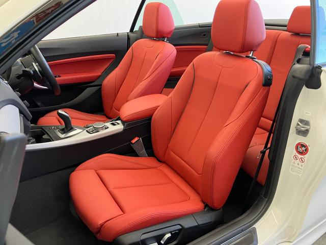 ２シリーズ ２２０ｉカブリオレ　Ｍスポーツ　１オーナー車両　アルピンホワイトＩＩＩ×赤シート　運転／助手席シートヒーター　障害物センサー　ＥＴＣ　純正ナビゲーション　バックカメラ　Ｂｌｕｅｔｏｏｔｈ　パドルシフト　純正１７インチアルミホイール（46枚目）