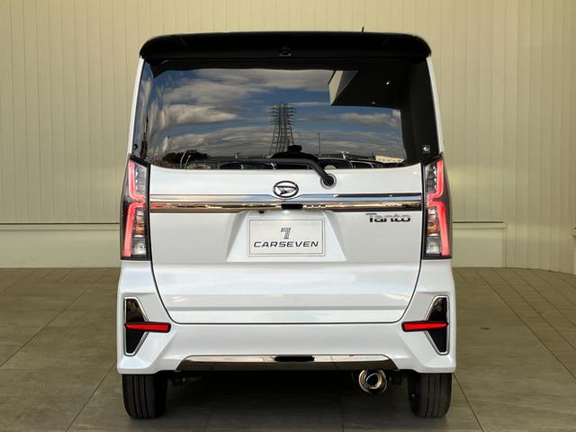 タント カスタムRSセレクション ツートンカラー 1オーナー車 修復歴無 純正ナビ・12.8インチリアモニター・ドラレコ・15インチアルミ rosso modelloマフラー シートカバー 全方位カメラ 障害物センサ 追従型クルコン(5枚目)