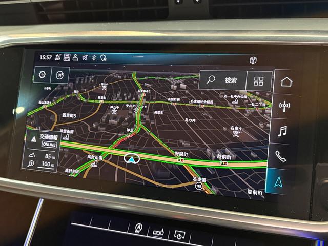 Ａ６ ４０ＴＤＩクワトロスポーツ　Ｓラインパッケージ　ＯＰ２１インチＡＷ　パワークロージングドア　バルコナレザースポーツシート　ワイヤレスチャージ　前後ドラレコ　ＭＭＩナビＴＶ　３６０度カメラ　ＨＤマトリクスＬＥＤライト　電動トランク　１オーナー　禁煙車（16枚目）