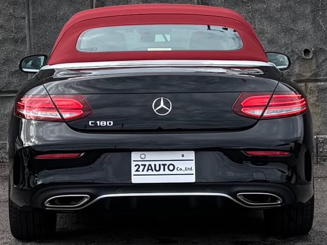 Cクラス C180カブリオレスポーツ レザーエクスクルーシブパッケージ/ワンオーナー/後期型/赤革シート/赤幌/電動オープン/レーダーセーフティ/ACC/アンビエントライト/シートヒーター/HUD/LEDヘッド/純正19インチAW(5枚目)