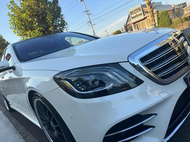 Sクラス S400d 後期 AMGラインプラス レザーエクスクルーシブPKG ベーシックPKG ブルメスター カールソン20インチAW サンルーフ ローダウン 黒革シート シートヒーター&ベンチレーション 純正ナビTV(43枚目)