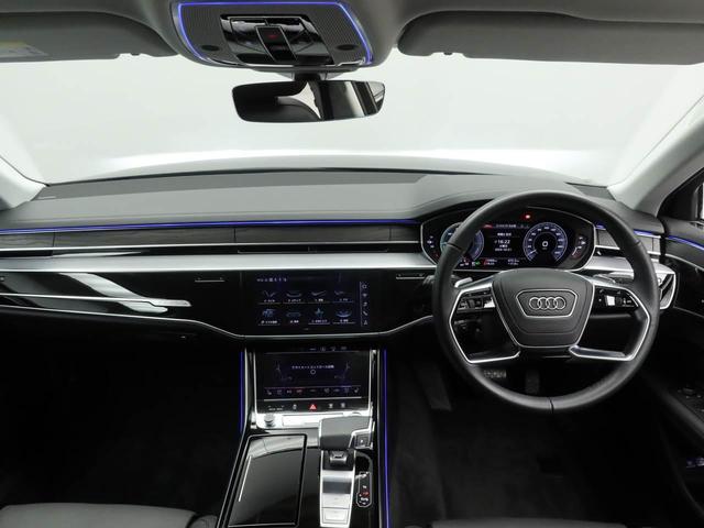 A8 60TFSI eクワトロ 元デモカー コンフォートPKG パノラマサンルーフ 20インチアルミ 黒本革シート(ベンチレーション・マッサージ機能) 全周囲カメラ B&O3Dサウンド 四輪操舵 デジタルマトリクスLEDヘッドライト(9枚目)