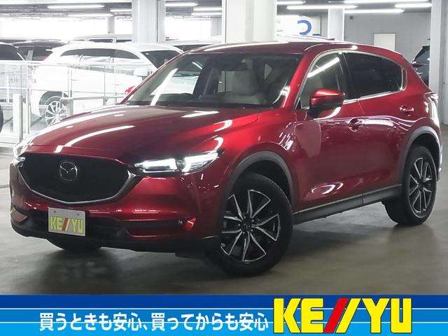 マツダ ＣＸ－５ ＸＤ　Ｌパッケージ　ワンオーナー　全席シート・ステアヒーター　電動レザーシート　パワーバックドア　パーキングセンサー　衝突軽減ブレーキ　ＢＳＭ　レーダークルーズ　ＨＵＤ　純正ナビ　ＥＴＣ　サイド・バックカメラ　ＢＴオーディオ　フルセグ