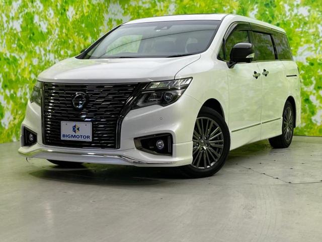 日産 エルグランド ハイウェイスターアーバンクロム　サンルーフ／純正　１０インチ　ＳＤナビ／エマージェンシーブレーキ／両側電動スライドドア／アラウンドビューモニター／車線逸脱防止支援システム／シート　ハーフレザー／電動バックドア　衝突被害軽減システム