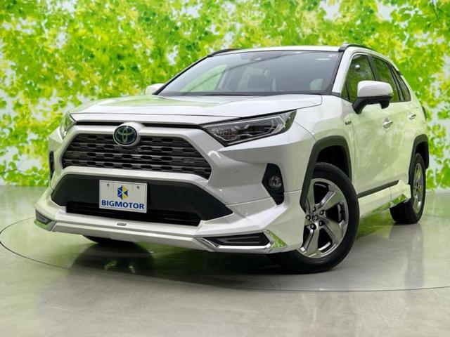 ＲＡＶ４(トヨタ) ４ＷＤハイブリッドＧ　純正エアロ／保証書／純正　９インチ　ＳＤナビ／デジタルインナーミラー／衝突安全装置／シートヒーター／車線逸脱防止支援システム／シート　合皮／パーキングアシスト　バックガイド／電動バックドア　フルエアロ 中古車画像