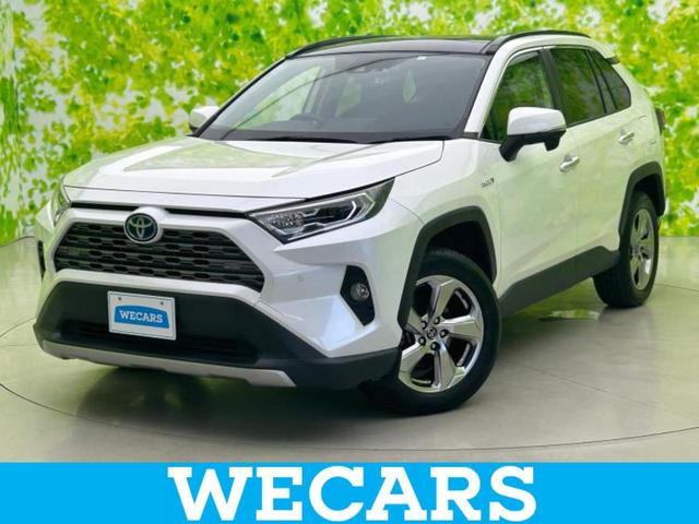 ＲＡＶ４ ４ＷＤハイブリッドＧ　サンルーフ／保証書／社外　９インチ　ＳＤナビ／トヨタセーフティセンス／シートヒーター／車線逸脱防止支援システム／シート　合皮／パーキングアシスト　バックガイド／電動バックドア　衝突被害軽減システム（1枚目）