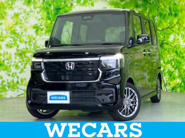 Ｎ－ＢＯＸカスタム ターボ　保証書／純正　８インチ　ナビ／ホンダセンシング／両側電動スライドドア／シートヒーター　前席／車線逸脱防止支援システム／シート　ハーフレザー／パーキングアシスト　バックガイド／登録済未使用車　禁煙車（1枚目）
