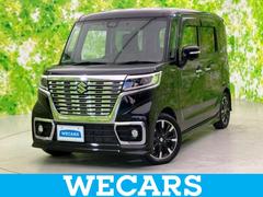 スペーシアカスタム ハイブリッドXS 新品タイヤ/保証書/社外 8インチ SDナビ/デュアルカメラブレーキサポート(スズキ)/両側電動スライドドア/シートヒーター 運転席/全方位モニター/シート ハーフレザー ターボ 全周囲カメラ ETC 中古車画像