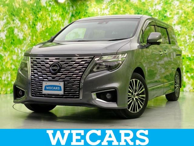 沖縄県の中古車ならエルグランド ハイウェイスターＳ　保証書／純正　ＳＤナビ／フリップダウンモニター／エマージェンシーブレーキ／両側電動スライドドア／アラウンドビューモニター／シート　ハーフレザー／電動バックドア／ヘッドランプ　ＬＥＤ／ＵＳＢジャック