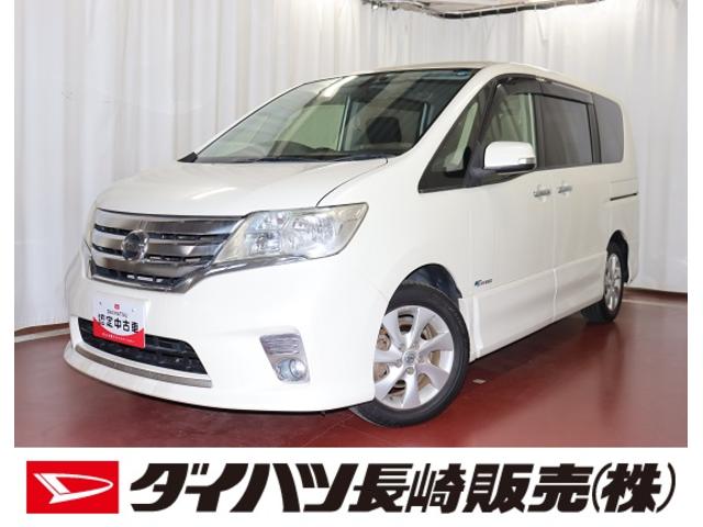 日産 セレナ ハイウェイスター　Ｓ－ハイブリッド　両側スライドドア　純正ナビ　ＣＤ再生　ラジオ　フルセグＴＶ　ＥＴＣ　スマートキー　オートライト　ハロゲンヘッドランプ　ハロゲンフォグランプ　パワーウィンドウ　電動格納ミラー