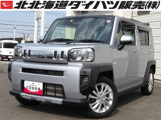 ダイハツ タフト Ｇターボ　クロムベンチャー　４ＷＤ　ターボ　夏冬タイヤ　純正エンジンスターター　純正ナビ　ドラレコ　パノラマモニター　アダプティブクルーズコントロール　電動パーキングブレーキ　前席シートヒーター　ＬＥＤヘッドライト　寒冷地仕様