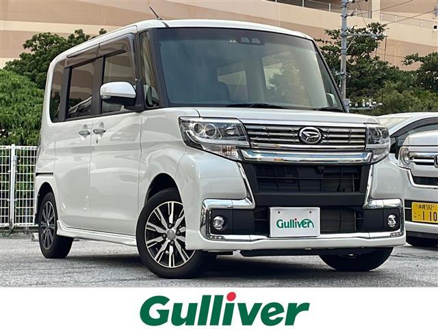 沖縄県の中古車ならタント カスタムＸ　トップエディションＶＳ　ＳＡＩＩＩ　禁煙車　純正８型ナビ　（フルセグＴＶ　ＣＤ　ＤＶＤ　Ｂｌｕｅｔｏｏｔｈ）　両側パワースライドドア　　前方ドライブレコーダー　　スマートアシストＩＩＩ　　コーナーセンサー　　ハーフレザーシート