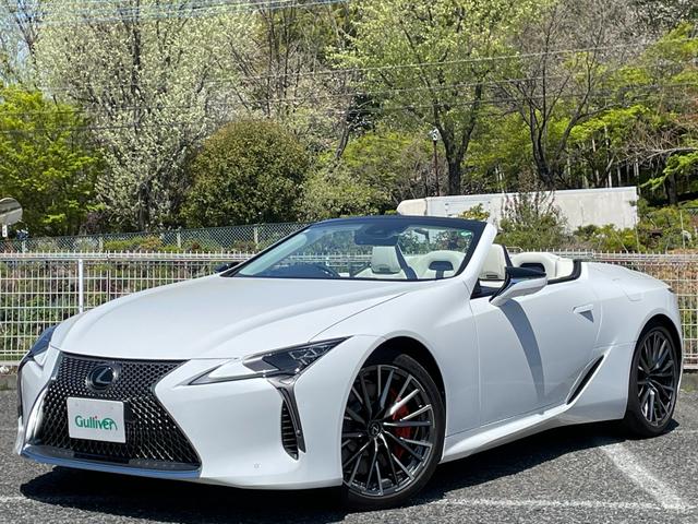 ＬＣ５００　コンバーチブル　１オーナー車　紺幌　白革　マークレビンソン　ＨＤＭＩ入力端子　寒冷地仕様車　純正２１インチＡＷ　オレンジキャリパー　トルセンＬＳＤ　ＡＴクーラー　ＨＵＤ　純正リモコンエンジンスターター