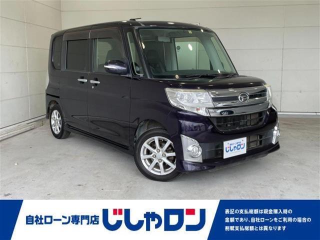 沖縄県の中古車ならタント カスタムＸ　社外ナビ　片側パワースライドドア　ワンセグＴＶ　ＥＴＣ　プッシュスタート　スマートキー　純正フロアマット　純正アルミホイール　オートライト　アイドリングストップ