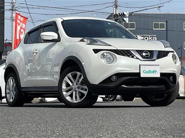 日産 ジューク １５ＲＸ　Ｖセレクション　ワンオーナー☆純正ドアバイザー☆純正アルミホイール☆純正ディーラーＳＤナビ（ＭＭ３１６Ｄ－Ｗ）／前方ドライブレコーダー／プリクラッシュ／バックモニター／アラウンドビューモニター／レーンキープアシスト